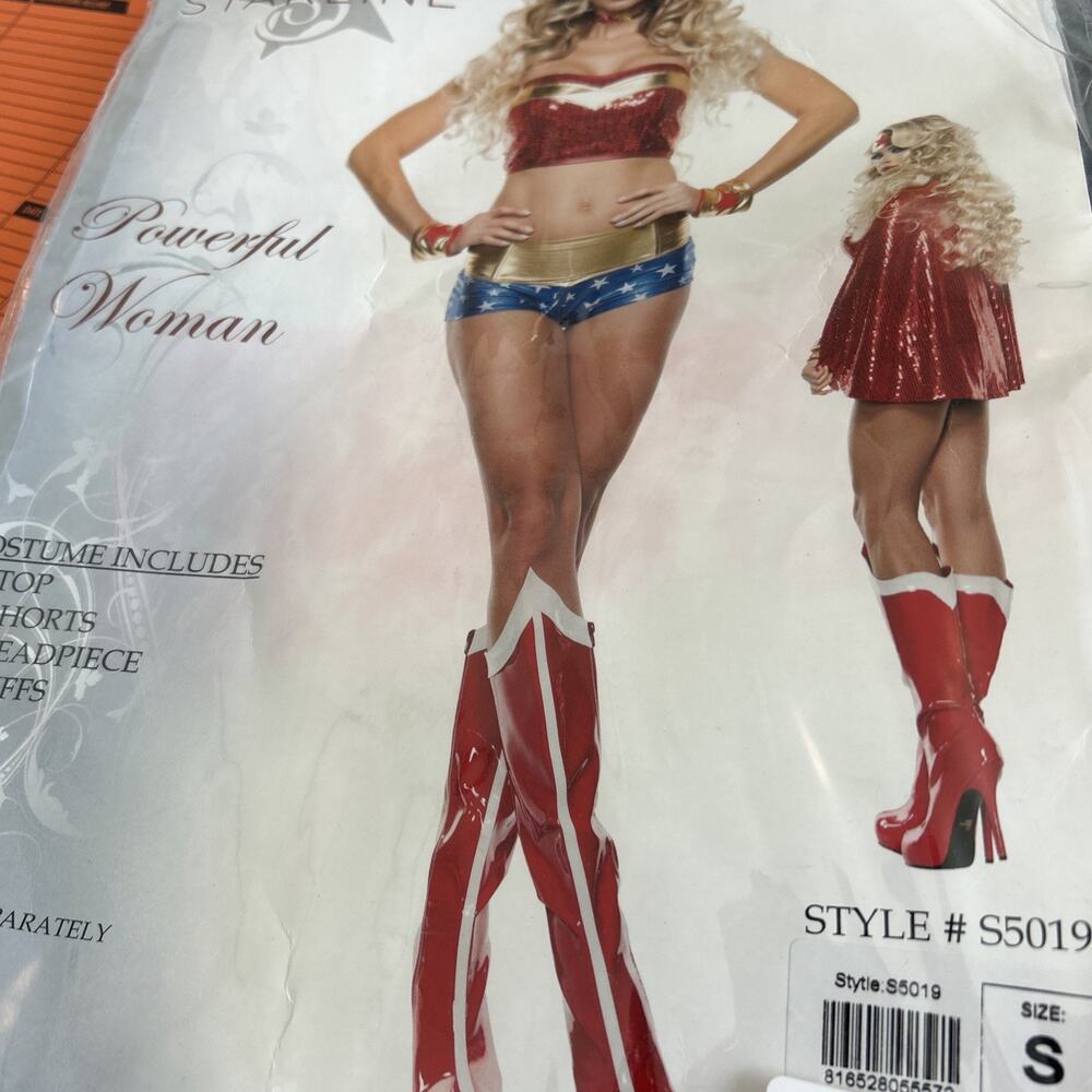 Sexy Adult Halloween Starline Women's Powerful Woman Superhero Costume - Small - Picture 10 of 10